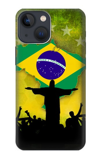 S2981 ブラジルサッカー Brazil Football Soccer Map Flag iPhone 13 mini バックケース、フリップケース・カバー