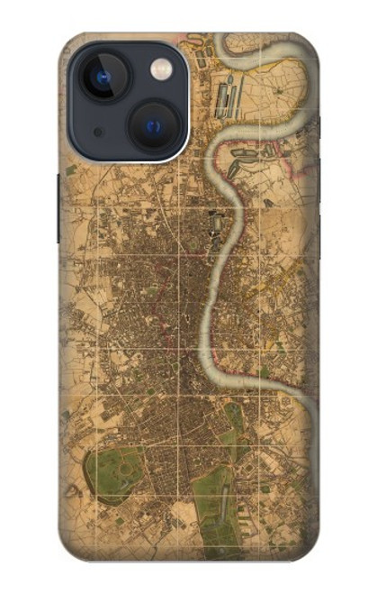 S3230 ロンドンのヴィンテージマップ Vintage Map of London iPhone 13 mini バックケース、フリップケース・カバー