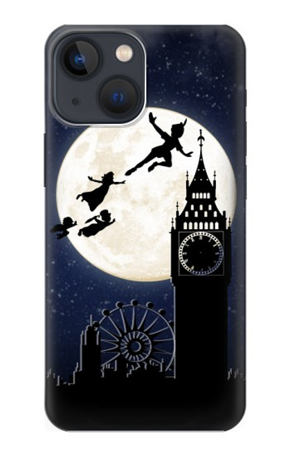 S3249 ピーター・パン Peter Pan Fly Full Moon Night iPhone 13 mini バックケース、フリップケース・カバー