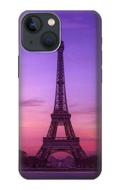 S3447 エッフェルパリの夕日 Eiffel Paris Sunset iPhone 13 mini バックケース、フリップケース・カバー