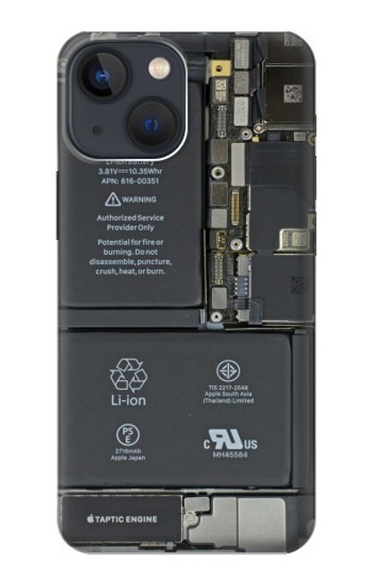 S3467 携帯電話の中のグラフィック Inside Mobile Phone Graphic iPhone 13 mini バックケース、フリップケース・カバー