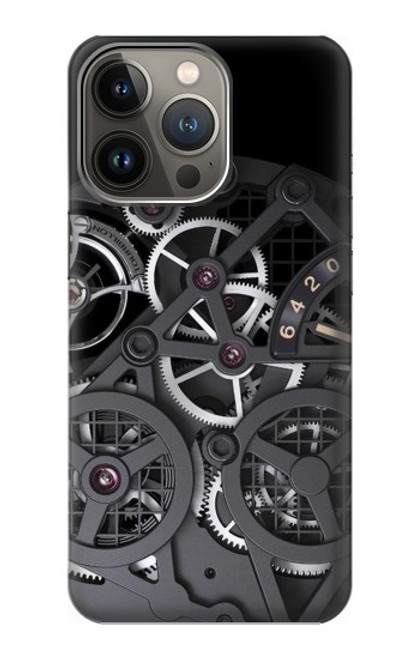 S3176 時計の中 Inside Watch Black iPhone 13 Pro Max バックケース、フリップケース・カバー