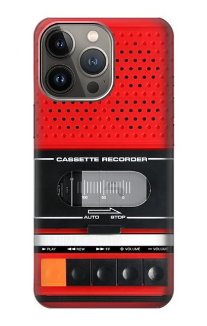 S3204 レッドカセットレコーダーグラフィック Red Cassette Recorder Graphic iPhone 13 Pro Max バックケース、フリップケース・カバー