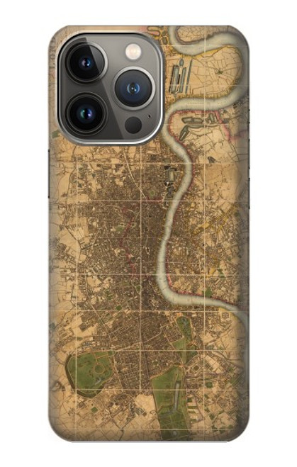 S3230 ロンドンのヴィンテージマップ Vintage Map of London iPhone 13 Pro Max バックケース、フリップケース・カバー