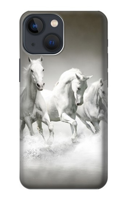 S0933 白馬 White Horses iPhone 13 バックケース、フリップケース・カバー