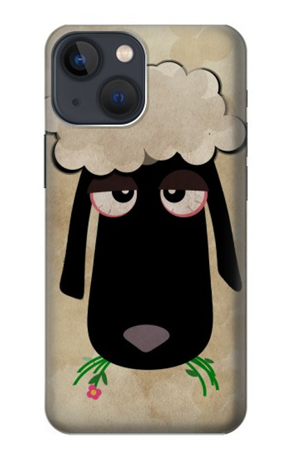 S2826 眠えない黒い羊 Cute Cartoon Unsleep Black Sheep iPhone 13 バックケース、フリップケース・カバー