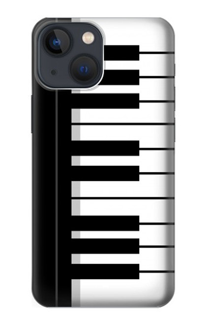 S3078 黒と白のピアノキーボード Black and White Piano Keyboard iPhone 13 バックケース、フリップケース・カバー