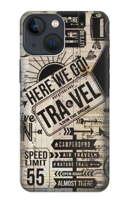 S3441 ヴィンテージ旅行 Vintage Travel iPhone 13 バックケース、フリップケース・カバー