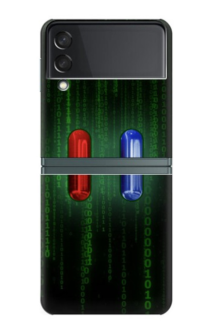 S3816 赤い丸薬青い丸薬カプセル Red Pill Blue Pill Capsule Samsung Galaxy Z Flip 3 5G バックケース、フリップケース・カバー