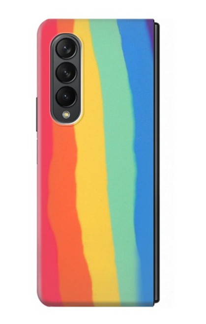 S3799 かわいい縦水彩レインボー Cute Vertical Watercolor Rainbow Samsung Galaxy Z Fold 3 5G バックケース、フリップケース・カバー