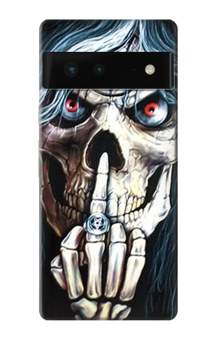 S0222 スカルペンタグラム 五芒星 Skull Pentagram Google Pixel 6 バックケース、フリップケース・カバー