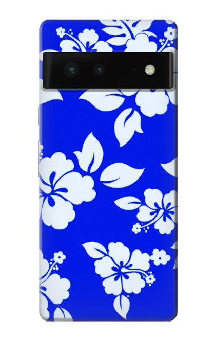 S2244 ハワイのハイビスカス青柄 Hawaiian Hibiscus Blue Pattern Google Pixel 6 バックケース、フリップケース・カバー