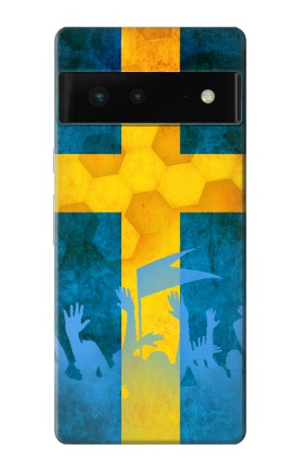 S2990 スウェーデンサッカー Sweden Football Soccer Flag Google Pixel 6 バックケース、フリップケース・カバー