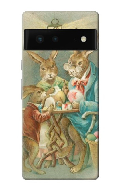 S3164 イースターウサギ家族 Easter Rabbit Family Google Pixel 6 バックケース、フリップケース・カバー