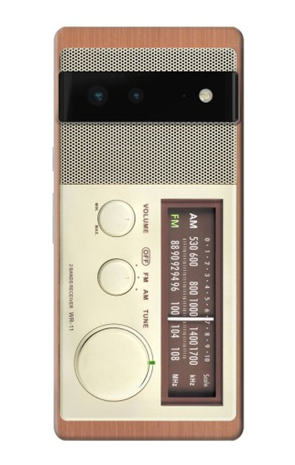S3165 FM AM木レシーバーグラフィック FM AM Wooden Receiver Graphic Google Pixel 6 バックケース、フリップケース・カバー