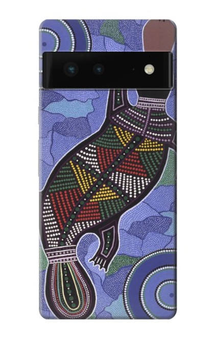 S3387 カモノハシオーストラリアのアボリジニアート Platypus Australian Aboriginal Art Google Pixel 6 バックケース、フリップケース・カバー