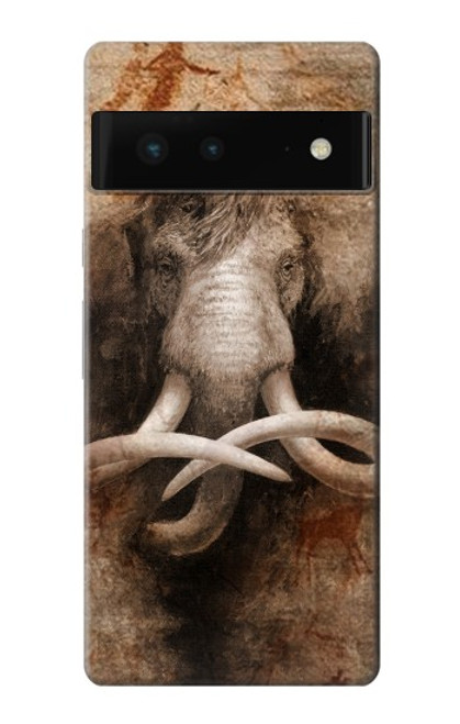 S3427 マンモス古代の洞窟芸術 Mammoth Ancient Cave Art Google Pixel 6 バックケース、フリップケース・カバー