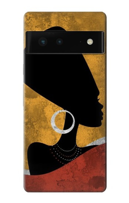 S3453 アフリカの女王ネフェルティティ African Queen Nefertiti Silhouette Google Pixel 6 バックケース、フリップケース・カバー