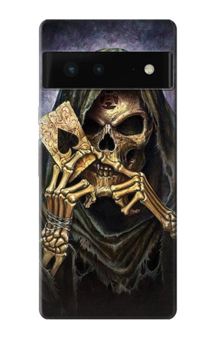 S3594 死神ポーカー Grim Reaper Wins Poker Google Pixel 6 バックケース、フリップケース・カバー