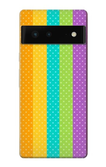 S3678 カラフルなレインボーバーティカル Colorful Rainbow Vertical Google Pixel 6 バックケース、フリップケース・カバー