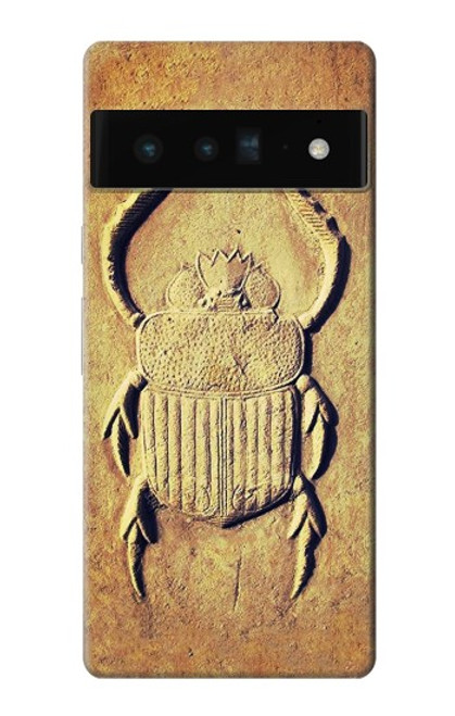 S2401 エジプトのスカラベ 甲虫 グラフィックプリント Egyptian Scarab Beetle Graphic Printed Google Pixel 6 Pro バックケース、フリップケース・カバー