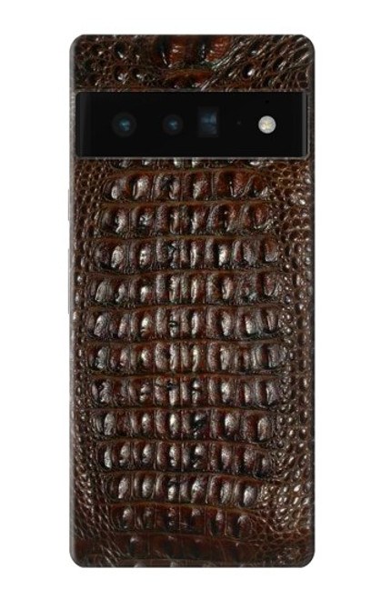 S2850 アリゲータースキングラフィック Brown Skin Alligator Graphic Printed Google Pixel 6 Pro バックケース、フリップケース・カバー