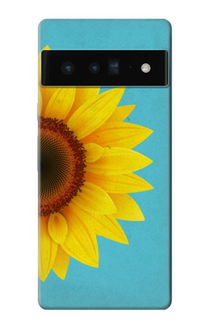 S3039 ひまわり Vintage Sunflower Blue Google Pixel 6 Pro バックケース、フリップケース・カバー