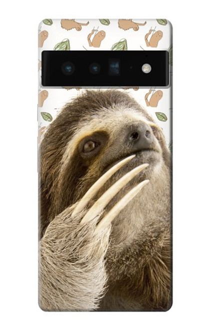 S3559 ナマケモノ Sloth Pattern Google Pixel 6 Pro バックケース、フリップケース・カバー