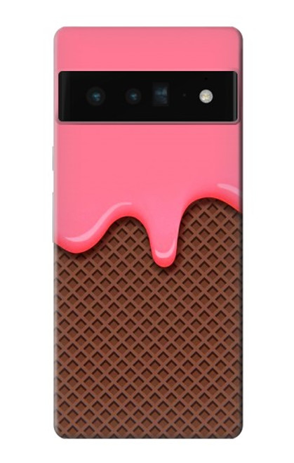 S3754 ストロベリーアイスクリームコーン Strawberry Ice Cream Cone Google Pixel 6 Pro バックケース、フリップケース・カバー
