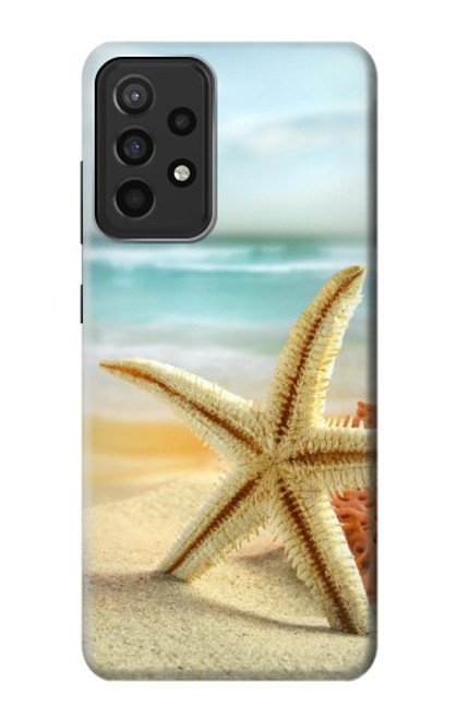 S1117 ビーチのヒトデ Starfish on the Beach Samsung Galaxy A52s 5G バックケース、フリップケース・カバー