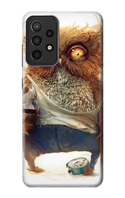 S1133 目を覚ますフクロウ Wake up Owl Samsung Galaxy A52s 5G バックケース、フリップケース・カバー