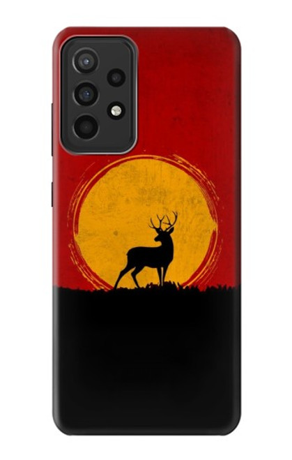 S3513 鹿の夕日 Deer Sunset Samsung Galaxy A52s 5G バックケース、フリップケース・カバー