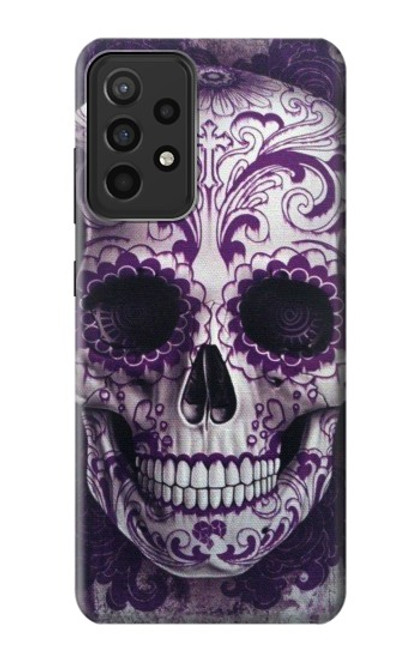 S3582 紫の頭蓋骨 Purple Sugar Skull Samsung Galaxy A52s 5G バックケース、フリップケース・カバー