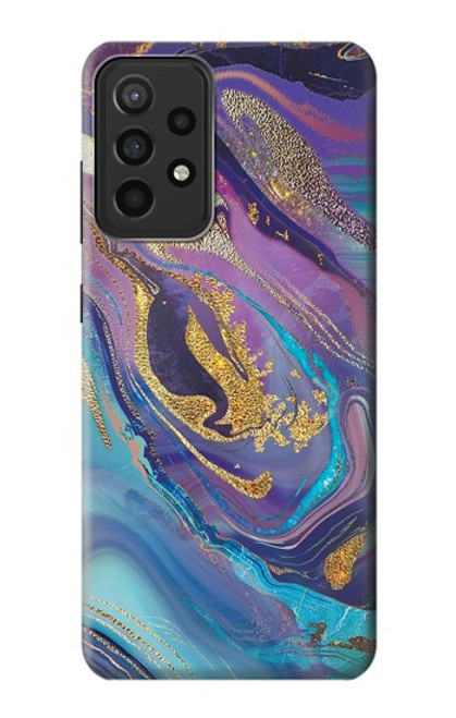 S3676 カラフルな抽象的な大理石の石 Colorful Abstract Marble Stone Samsung Galaxy A52s 5G バックケース、フリップケース・カバー