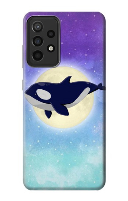 S3807 キラーホエールオルカ月パステルファンタジー Killer Whale Orca Moon Pastel Fantasy Samsung Galaxy A52s 5G バックケース、フリップケース・カバー