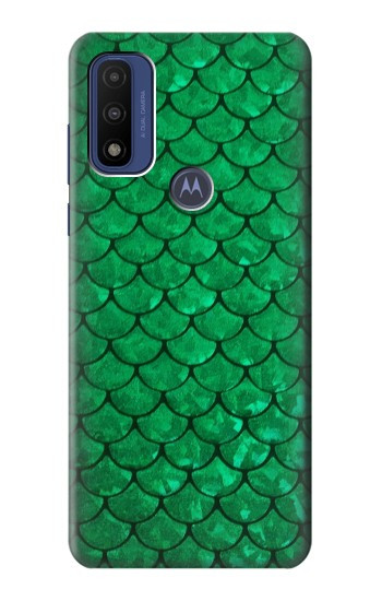 S2704 グリーンフィッシュスケールパターングラフィック Green Fish Scale Pattern Graphic Motorola G Pure バックケース、フリップケース・カバー