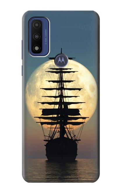 S2897 海賊船 ムーン・ナイト Pirate Ship Moon Night Motorola G Pure バックケース、フリップケース・カバー