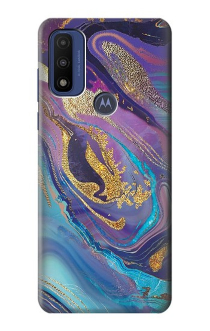 S3676 カラフルな抽象的な大理石の石 Colorful Abstract Marble Stone Motorola G Pure バックケース、フリップケース・カバー