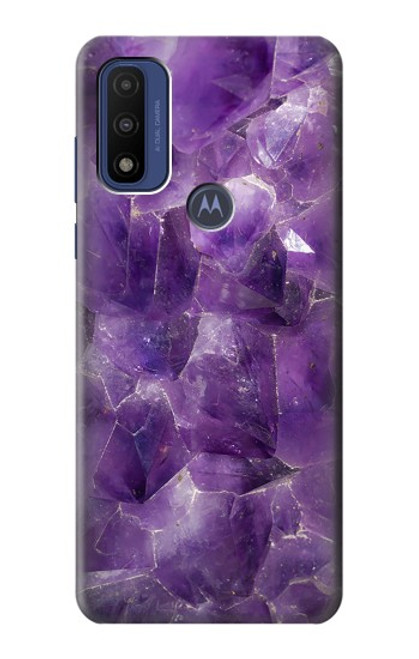 S3713 パープルクォーツアメジストグラフィックプリント Purple Quartz Amethyst Graphic Printed Motorola G Pure バックケース、フリップケース・カバー