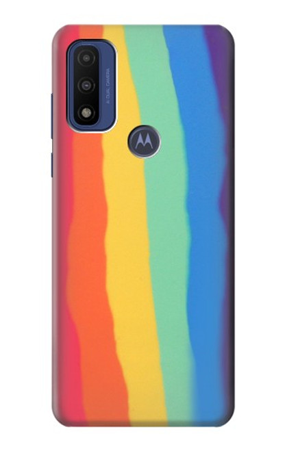 S3799 かわいい縦水彩レインボー Cute Vertical Watercolor Rainbow Motorola G Pure バックケース、フリップケース・カバー