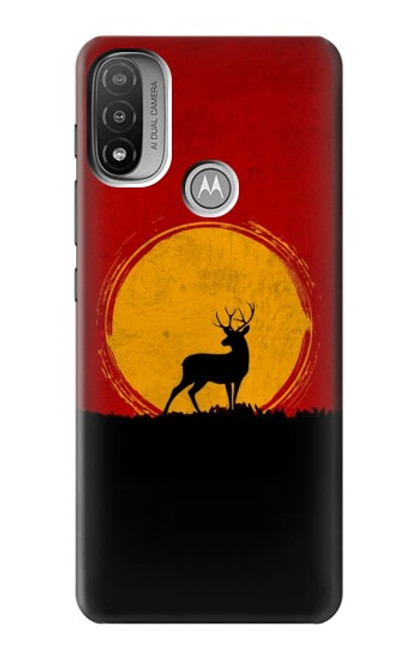 S3513 鹿の夕日 Deer Sunset Motorola Moto E20,E30,E40  バックケース、フリップケース・カバー