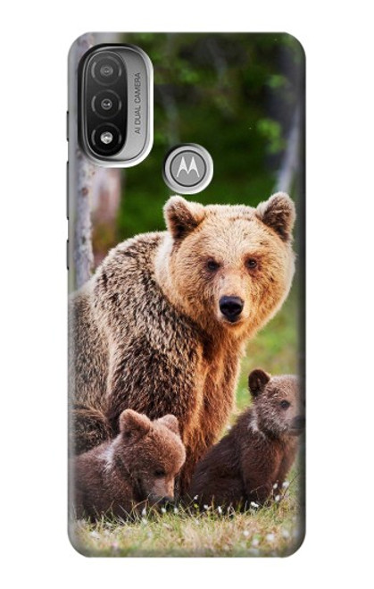 S3558 くまの家族 Bear Family Motorola Moto E20,E30,E40  バックケース、フリップケース・カバー