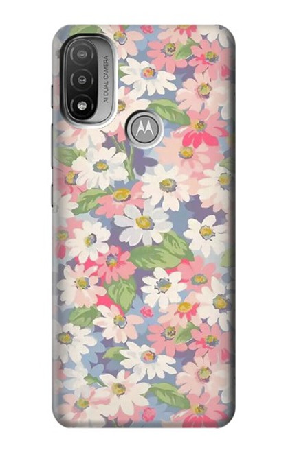 S3688 花の花のアートパターン Floral Flower Art Pattern Motorola Moto E20,E30,E40  バックケース、フリップケース・カバー