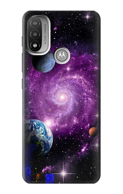 S3689 銀河宇宙惑星 Galaxy Outer Space Planet Motorola Moto E20,E30,E40  バックケース、フリップケース・カバー