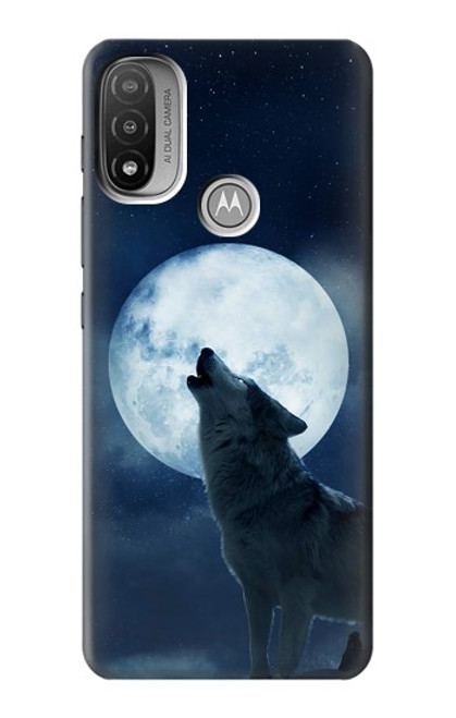 S3693 グリムホワイトウルフ満月 Grim White Wolf Full Moon Motorola Moto E20,E30,E40  バックケース、フリップケース・カバー