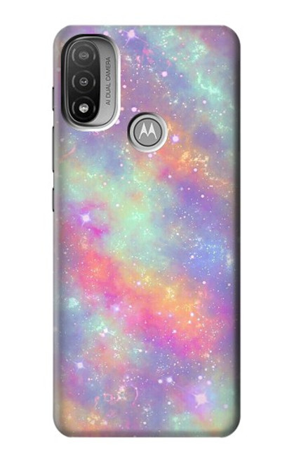 S3706 パステルレインボーギャラクシーピンクスカイ Pastel Rainbow Galaxy Pink Sky Motorola Moto E20,E30,E40  バックケース、フリップケース・カバー