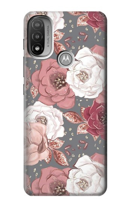 S3716 バラの花柄 Rose Floral Pattern Motorola Moto E20,E30,E40  バックケース、フリップケース・カバー