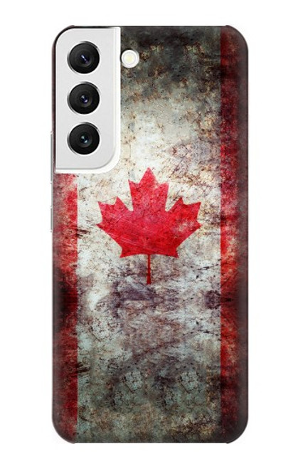 S2490 カナダメープルリーフ旗 Canada Maple Leaf Flag Texture Samsung Galaxy S22 バックケース、フリップケース・カバー