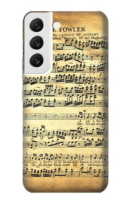 S2667 ファウラーモーツァルト音楽シート The Fowler Mozart Music Sheet Samsung Galaxy S22 バックケース、フリップケース・カバー