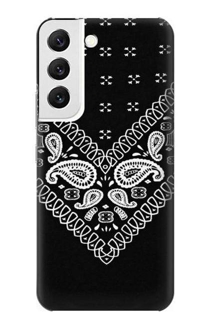 S3363 黒バンダナ Bandana Black Pattern Samsung Galaxy S22 バックケース、フリップケース・カバー